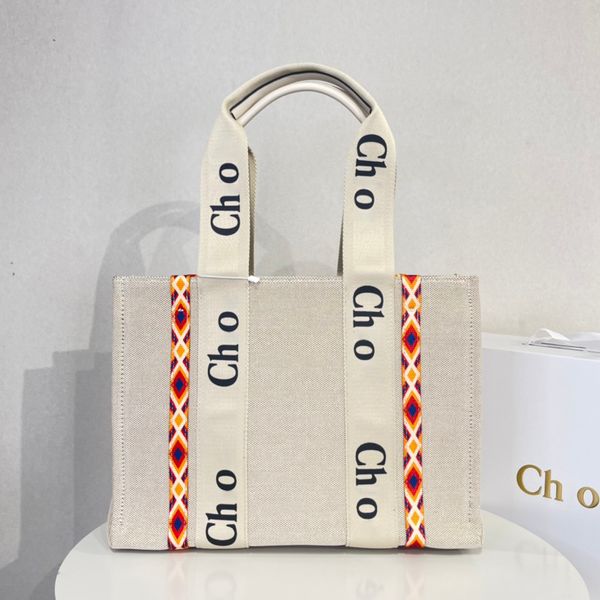 

Women Upscale Canvas Tote Bag Fashion Letter Shopping Bags Classic Large Capacity Beach Bag Internal Cell Phone Bags Totes Multi Occasion Use, A2-37cm