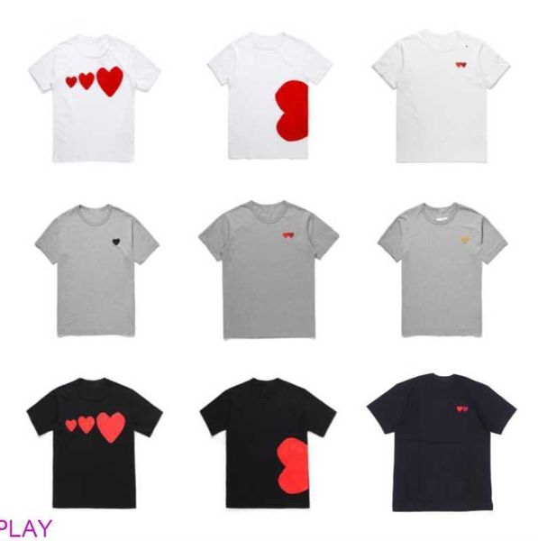 

play mens t shirt designer cdg embroidery red heart commes des casual women s badge quanlity ts cotton short sleeve summer mn7s llmi, White;black