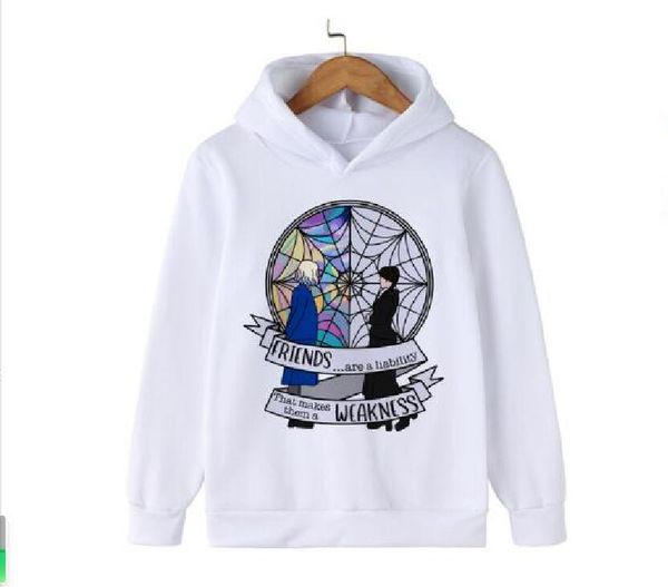 

2023 wednesday addams hoodie children i hate people cartoon clothes kid girl boy nevermore academy sweatshirt hoody baby casual top, Black