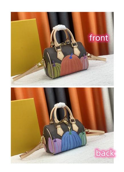 

yk speedy bandouliere 20 boston bag yayoi kusama monograms pumpkin print handbag for women luxurys crossbody double zipped closure with padl
