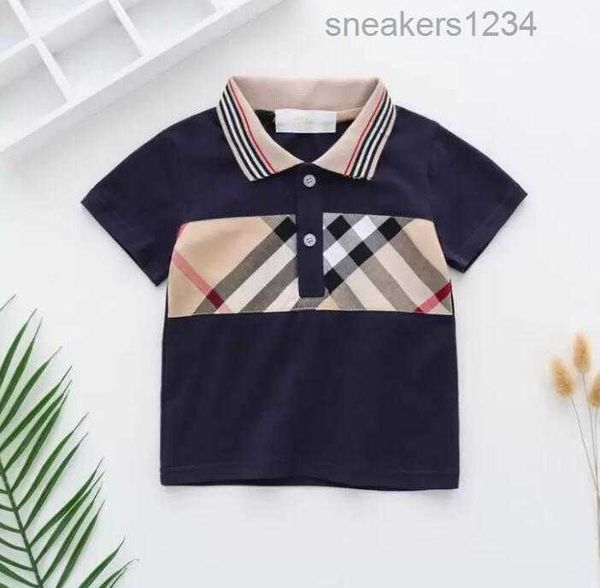 

baby boys girls shirts plaid t-shirts summer kids short sleeve tshirt turn-down collar children cotton child tees 1-8 years, White;black