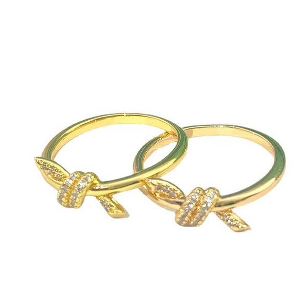 

high version new knotting ring for female t 18k rose gold plated twisted rope girl gu ailing with logo, Silver