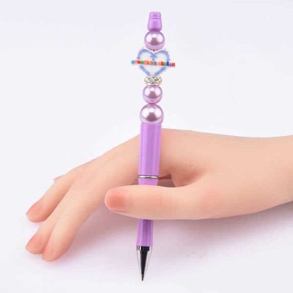 

kovict selling karol g wednesday bad bunny ballpoint pen decorative beaded gift beaded diy plastic ballpoint pen, Silver