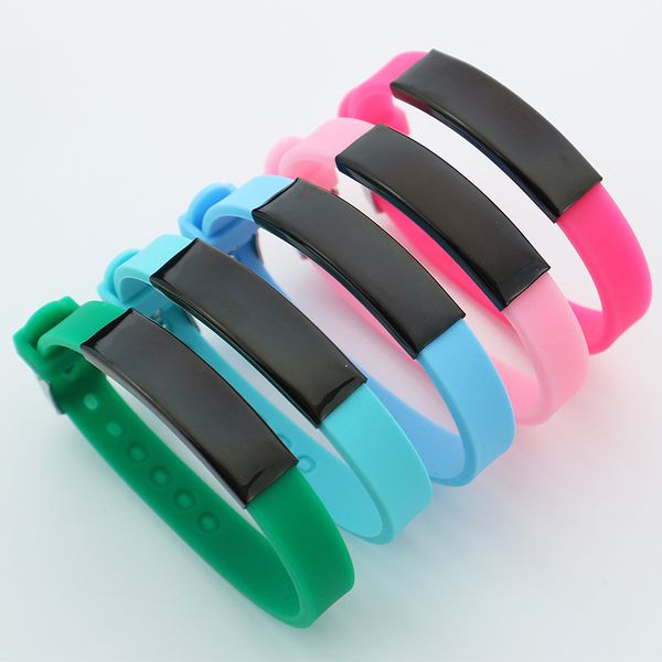 

cool design silicone link bracelet sprots style wristband bracelets summer jewelry for lovers brothers gift, Black