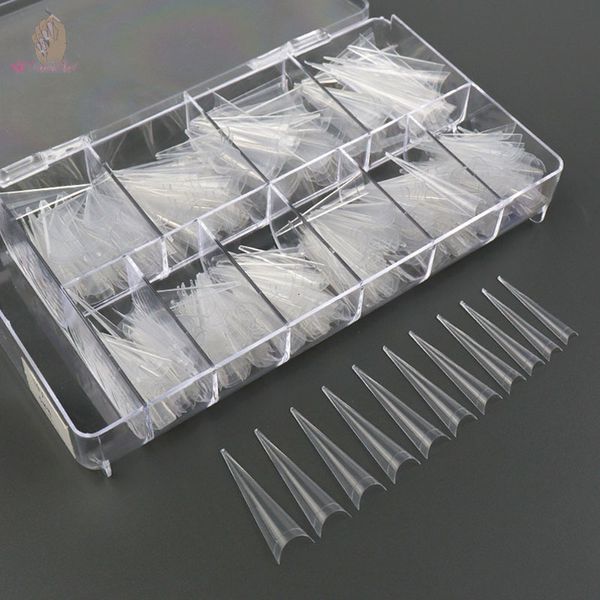 

false nails 500pcs/box long pointed sharp stiletto false nail tip xxl straight fake tips clear abs artificial acrylic fingernails 230413, Red;gold