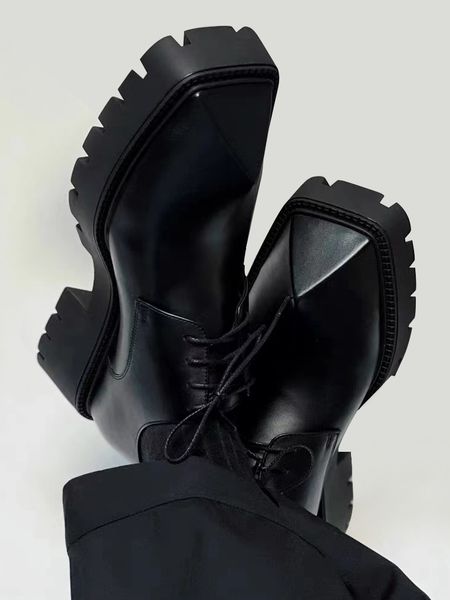 

cow leather black mens derby shoes fashion thick heel gentlemen oxfords shoes