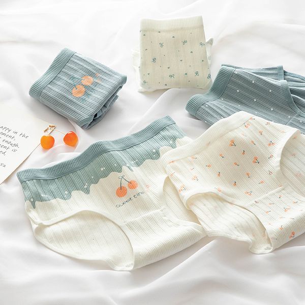 

women's panties 5pcs underwear women plus size panties girl briefs lingeries calcinha cotton short underpants cute panty cueca intimate, Black;pink