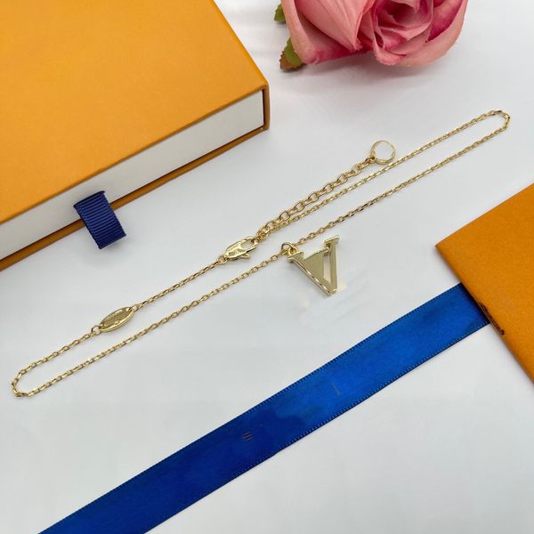 

women luxury designer pendant necklaces louisity brand fashion jewelry metal letter viutonity crystal for woman trend chains necklace cjewel, Silver