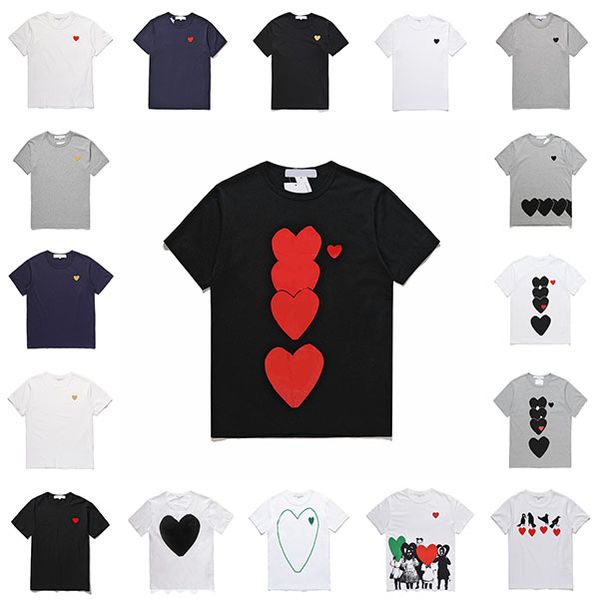 

play fashion mens play cdg t shirt designer red heart shirt casual women commes des shirts badge quanlity tshirts cotton embroidery short sl, White;black