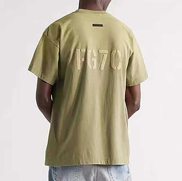 

men's t-shirts fashion ess designer feel of god fog season 7 main high street fg7c flocking letter casual short sleeve t-shirt men&#039, White;black
