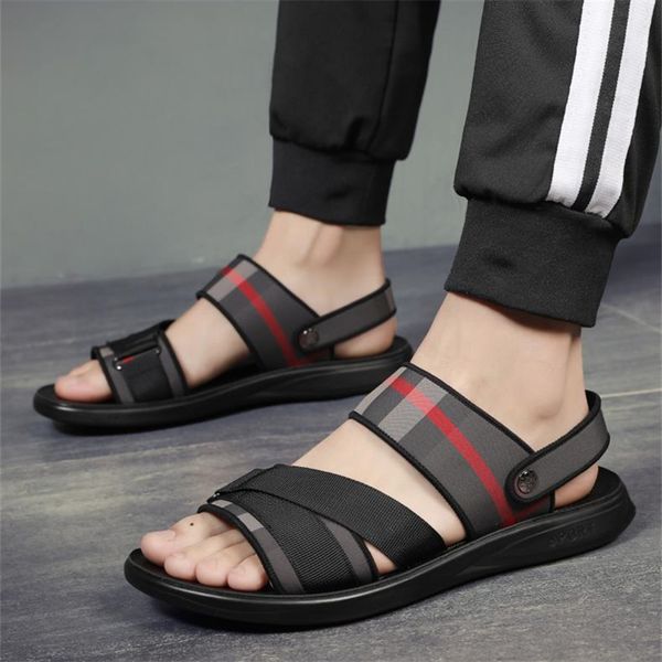 

sandals men trend summer outdoor leisure nonslip beach luxury brand sandal soft sole dualpurpose 230328, Black