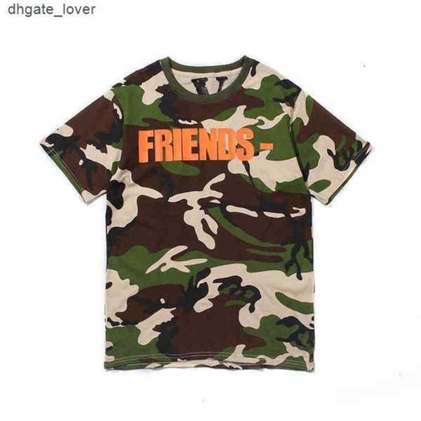 

street fashion brand vl short sleeve camouflage orange big v loose friends hip hop couple t-shirt231p, White;black