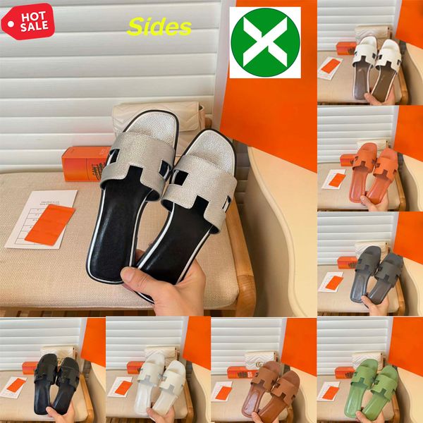 

oran sandal canvas designer sandals oasis slippers classic flat woman flip flops suede leather exquisite ladies party shoes large size 35--4, Black