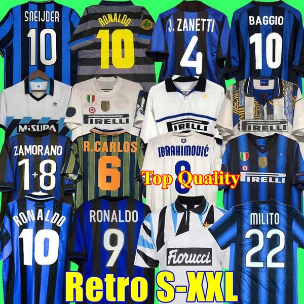 

2009 retro soccer jerseys finals milito sneijder zanetti milan eto'o football 97 98 99 95 96 03 djorkaeff baggio adriano 10 11 07 08 09, Black;yellow