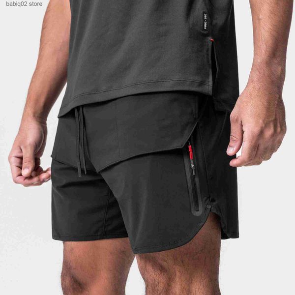 

men's shorts 2023 summer trend new shorts men's outdoor basketball training fitness running single-layer shorts breathable sports, White;black