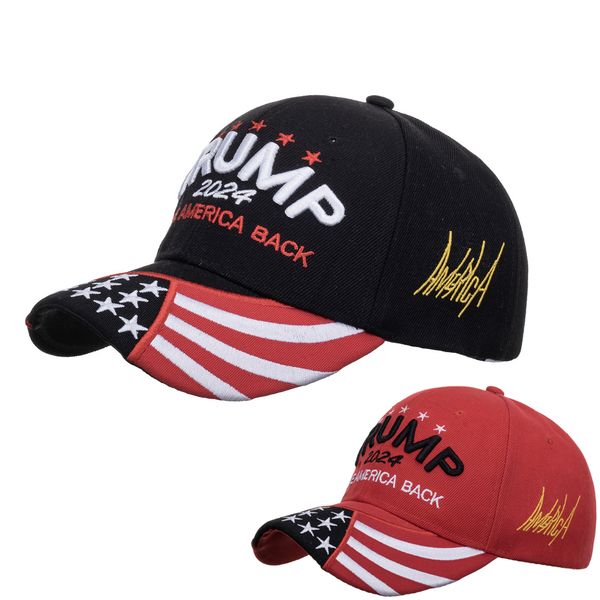 

red black embroidery trump hat 2024 keep america back donale trump baseball peaked cap adults sports hats, Blue;gray