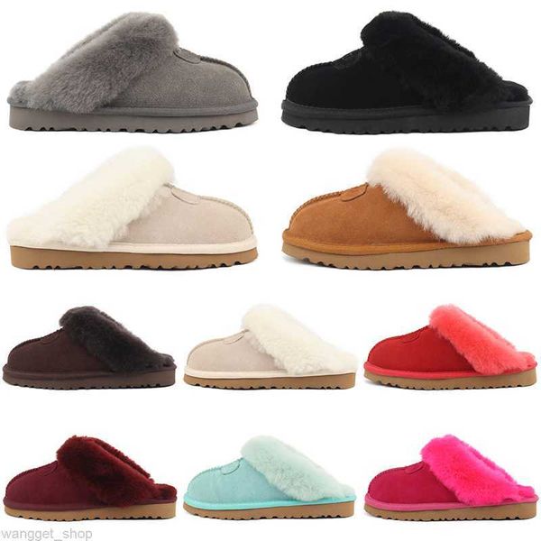 

designer snow slippers womens winter boots brown pink black grey blue purple solid color women lady girl classic slipper good