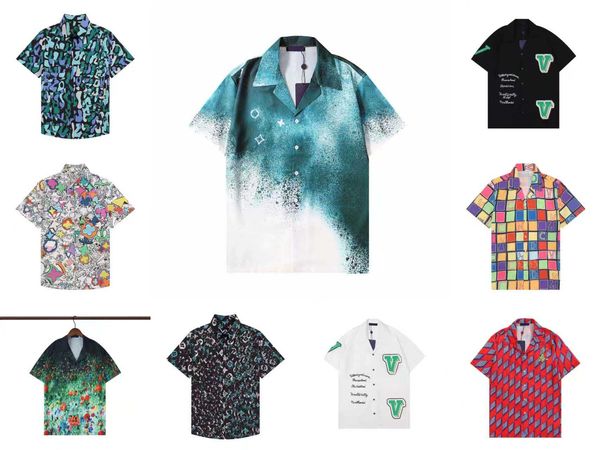 

2023 fashions new mens designer luxury printing shirts - us size shirts - mens designer button short sleeve shirts, White;black