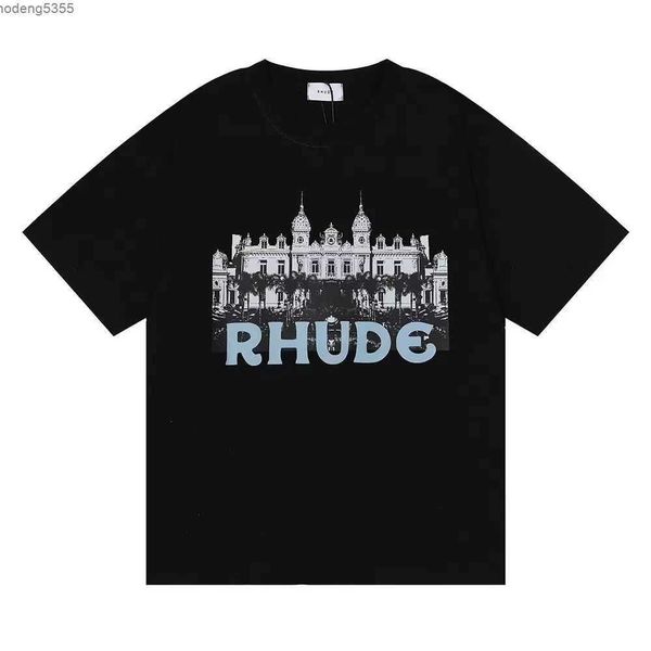 

men's polos buy designer rhude mens t-shirts for sale 2023 summer t shirts letter embroidery tshirts clothing short sleeved tshirt tee, White;black