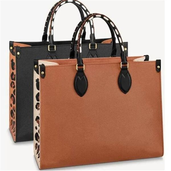 

luxury handbags onthego black tote leather leopard grain for women handbag duffel bag embossed purse shopping bag crossbody designers bag st
