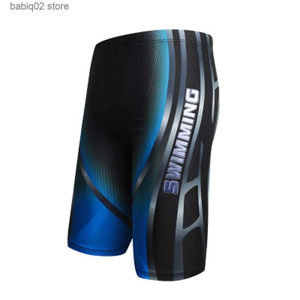 

men's swimwear boys swim trunks waterproof quick dry bathing suit man diving long swimsuit boxer briefs gay beach shorts wear t230414