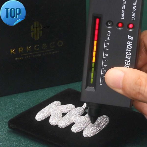 

krkc hip hop diamond silver vvs moissanite karat necklace jewelry 18k men cross memory letter name custom pendant