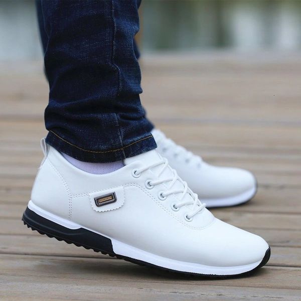 

dress shoes men business casual for male pu leather sneakers fashion loafers walking footwear zapatos de hombre 230328, Black