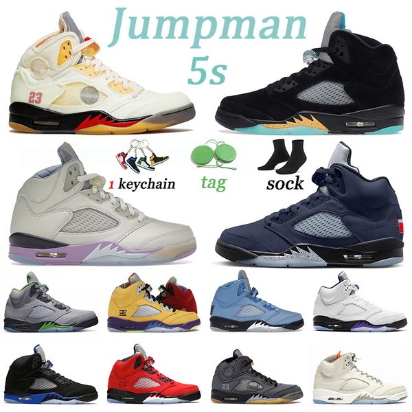 

university blue 5 v jumpman basketball shoes 5s unc black muslin racer blue aqua off dj khaled green bean the court white men sneakers retro, White;red