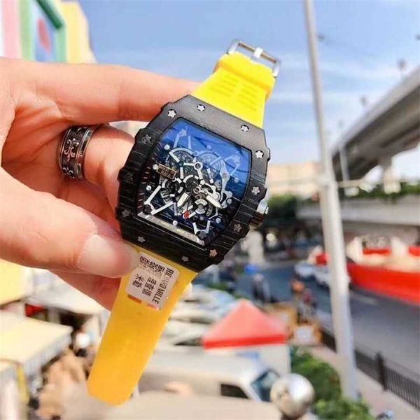 

luxury milles richards huang the same mechanical multi-function trendy men's watch bucket type creative timepiece casual men's wat, Slivery;golden