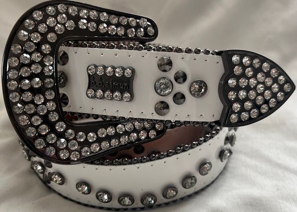 

designer belt bb simon belt mens belt for women shiny diamond belts black on black blue white multicolour with bling rhinestones as gift wai, Silver