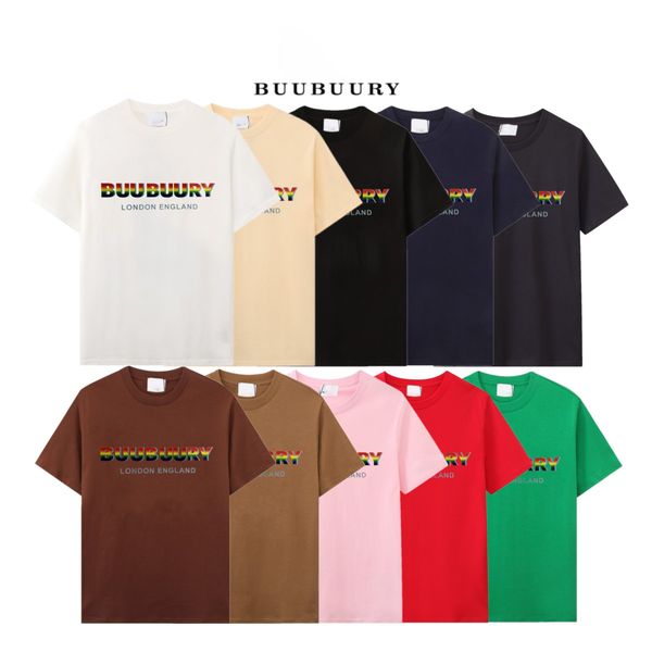 

burbrerys mens t shirt designer shirts summer new loose mens sports casual tshirt alphabet printed men's polo shirt size s-xxl, White;black
