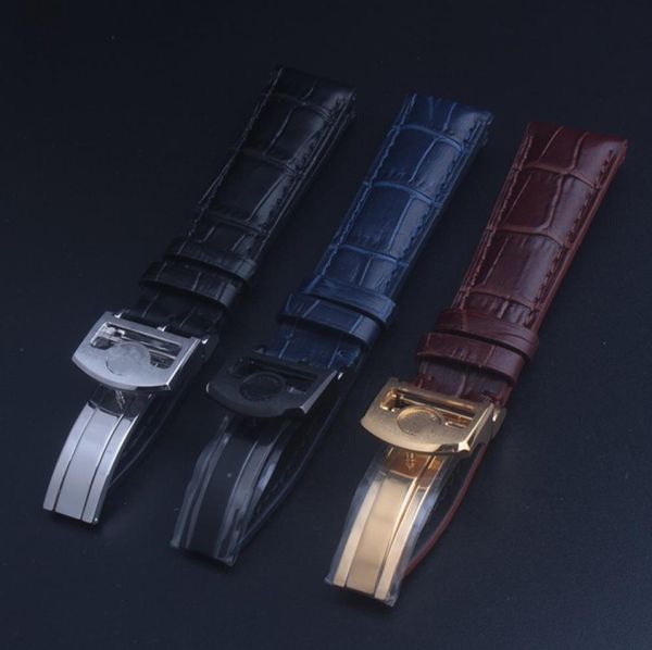 

genuine leather watch strap black watchband strap 20mm 22mm men watch accessories for iwc7112715, Black;brown
