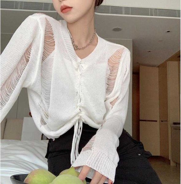 

ice silk cut out see womens sweaters through sun protection sweater design, White;black