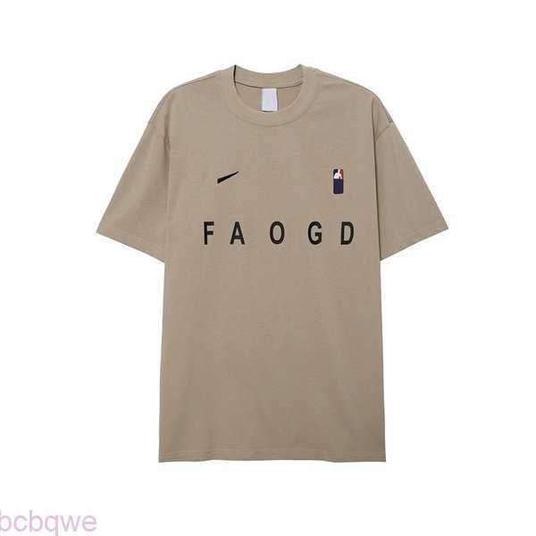 

new men's tees summer polos fog double-track men's t-shirts niche brand american loose couple pure cotton short sleeve t-shirt for, White;black