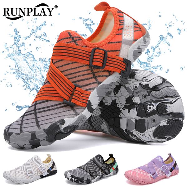 

water shoes men women barefoot aqua quick dry swim upstream beach sandals yoga river sea diving surfing wading sneakers 230414, Black
