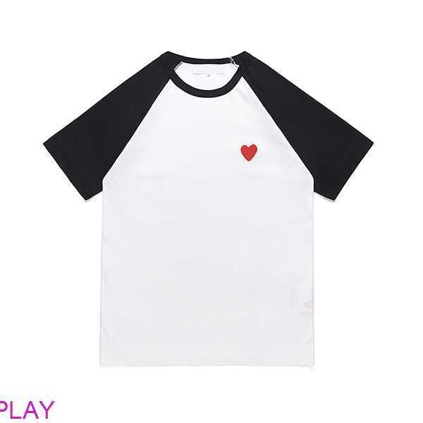 

commes 3 colors paneled mens t shirt cdg 22ss new small red heart embroidery shirts play transportation tshirt u95k 1ygo, White;black