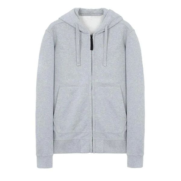 

Topstoney Fall/Winter Men And Women Couple Heavy Solid Color Zipper Plus Velvet Hooded Sweater Couple High Street Loose Casual Simple Coat, White