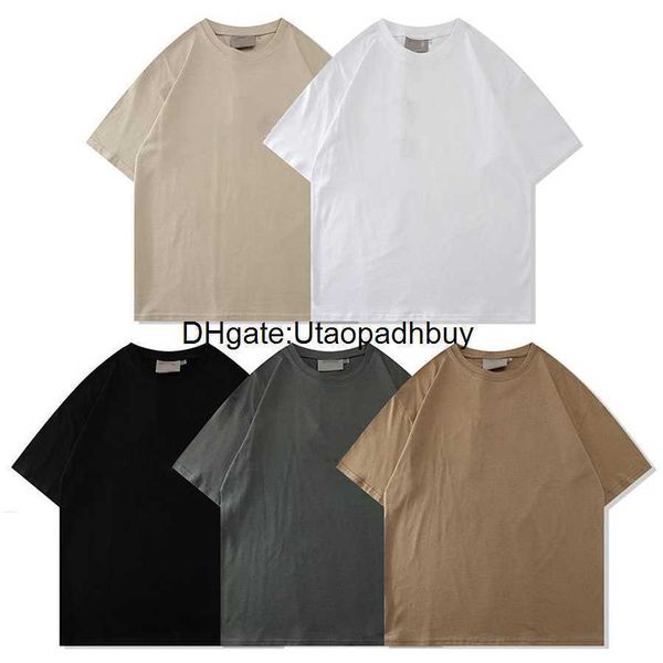 

21ss designer tide t shirts chest letter laminated print short sleeve high street loose oversize casual t-shirt cotton for men women ess es, White;black