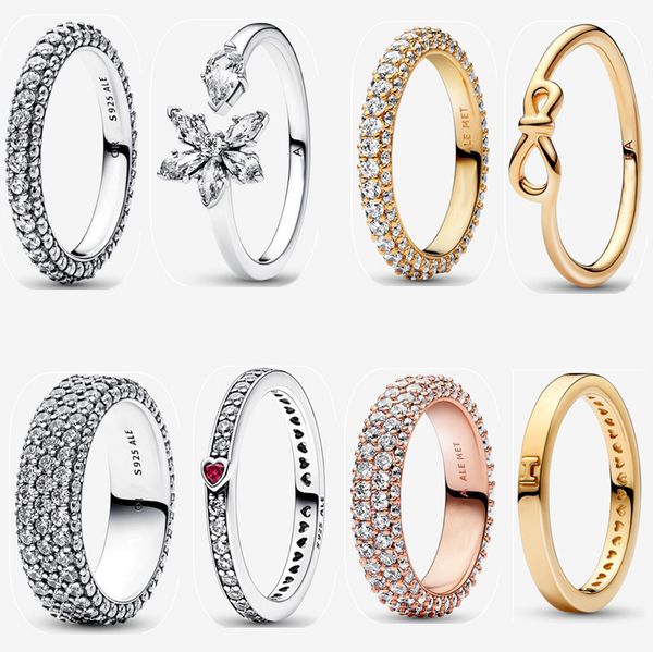 

925 sterling silver my love wedding rings fashion opening ring diy fit pandora ring for women engagement party designer jewelry gift, Slivery;golden