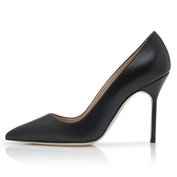 

fashion luxury women pumps sandals calf 105 mm black taupe calf leather pointed toe high heels italy matte shallow mouth designer evening dr