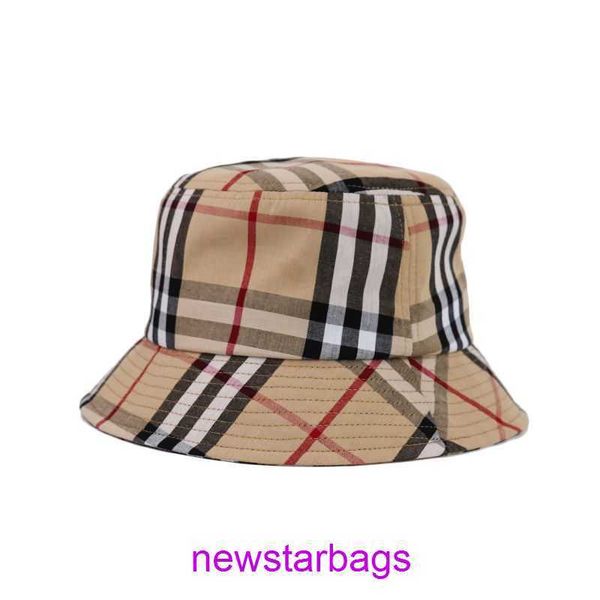 

brand designer burbberys hat online store 2023 spring new women's fisherman british style plaid fashion pot outdoor sunshade and sunscr, Blue;gray