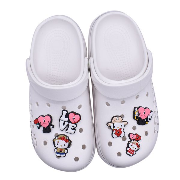 

anime charms animal wholesale childhood memories pink cats bow funny gift cartoon charms shoe accessories pvc decoration buckle soft rubber, Blue