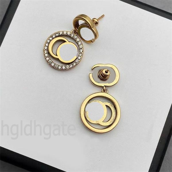 

couples weddings plated gold earrings metals luxury earrings stud dangle letters gift ice out diamond womens unique special earing orecchini, Silver
