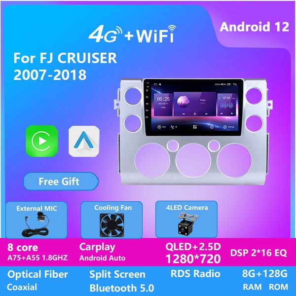 

autoradio car stereo video head unit for toyota fj cruiser 2007-2013 radio player android 10.0 64gb