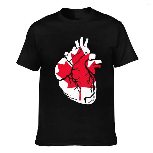 

t shirts canada anatomical heart shape country flag cotton men women tees, White;black
