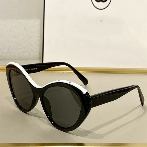 

5a 2023 italy luxury brand women's sunglasses acetate frame elegant cat eye eyewear female vintage trendy designer fashion glasses, White;black