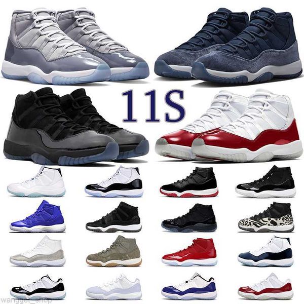 

11 jumpman 11s men women basketball shoes cherry cap and gown concord cool grey midnight navy win like 82 mens sport sneaker trainers good, Black