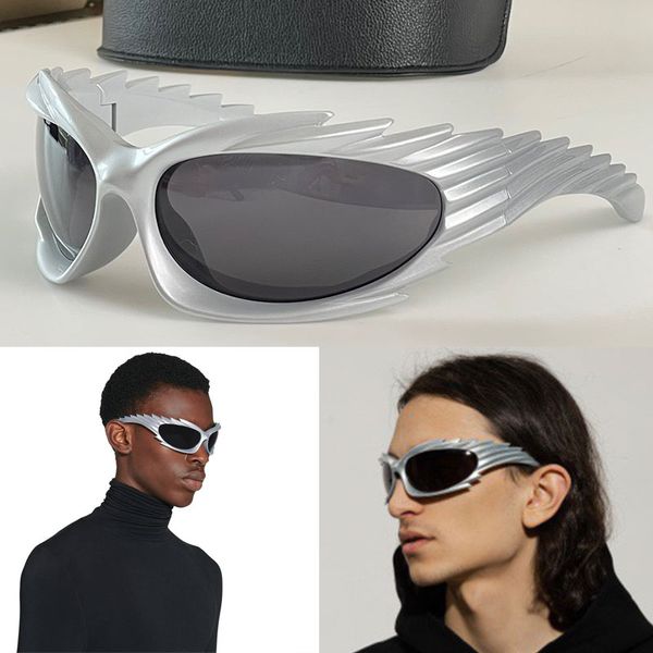 

23ss season spike rectangle sunglasses spring 23 collection nyc show trendy women men designer sports glasses 100% uva/uvb with original box, White;black