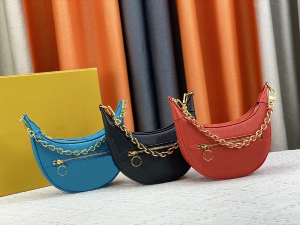 

women half moon bags loop handbag chain tote designer shoulder crossbody underarm bag 7a miniature monograms embossing messenger wallet dhga