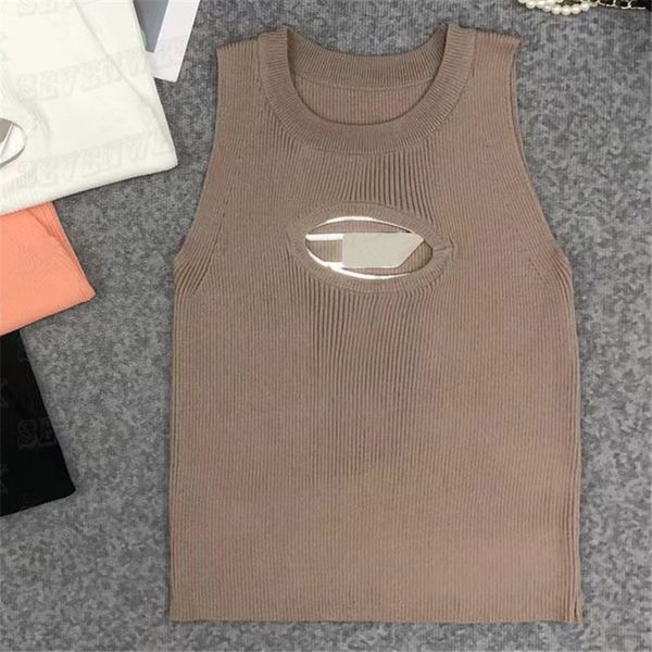 

women hollow vest dresses knits tanks designer letter sleeveless dress tees clothing for lady 50vl, Black;gray